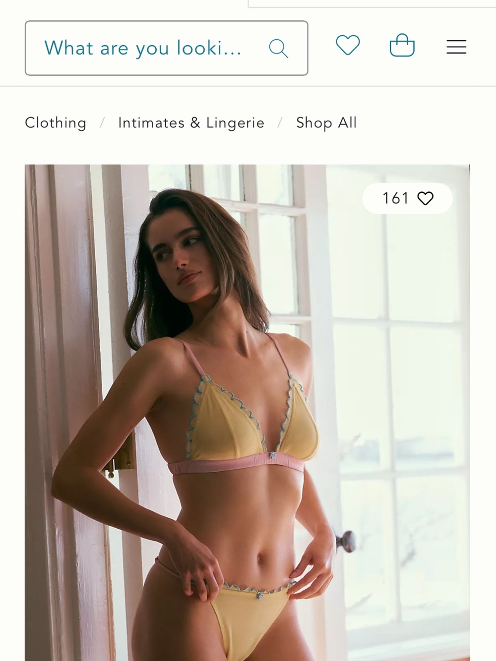 Anthropologie Lemon Yellow Triangle Bralette